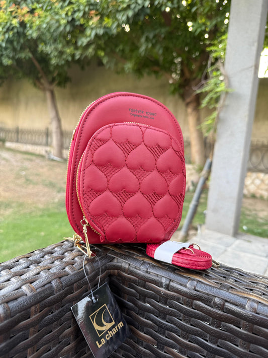 ladies red crossbody bag