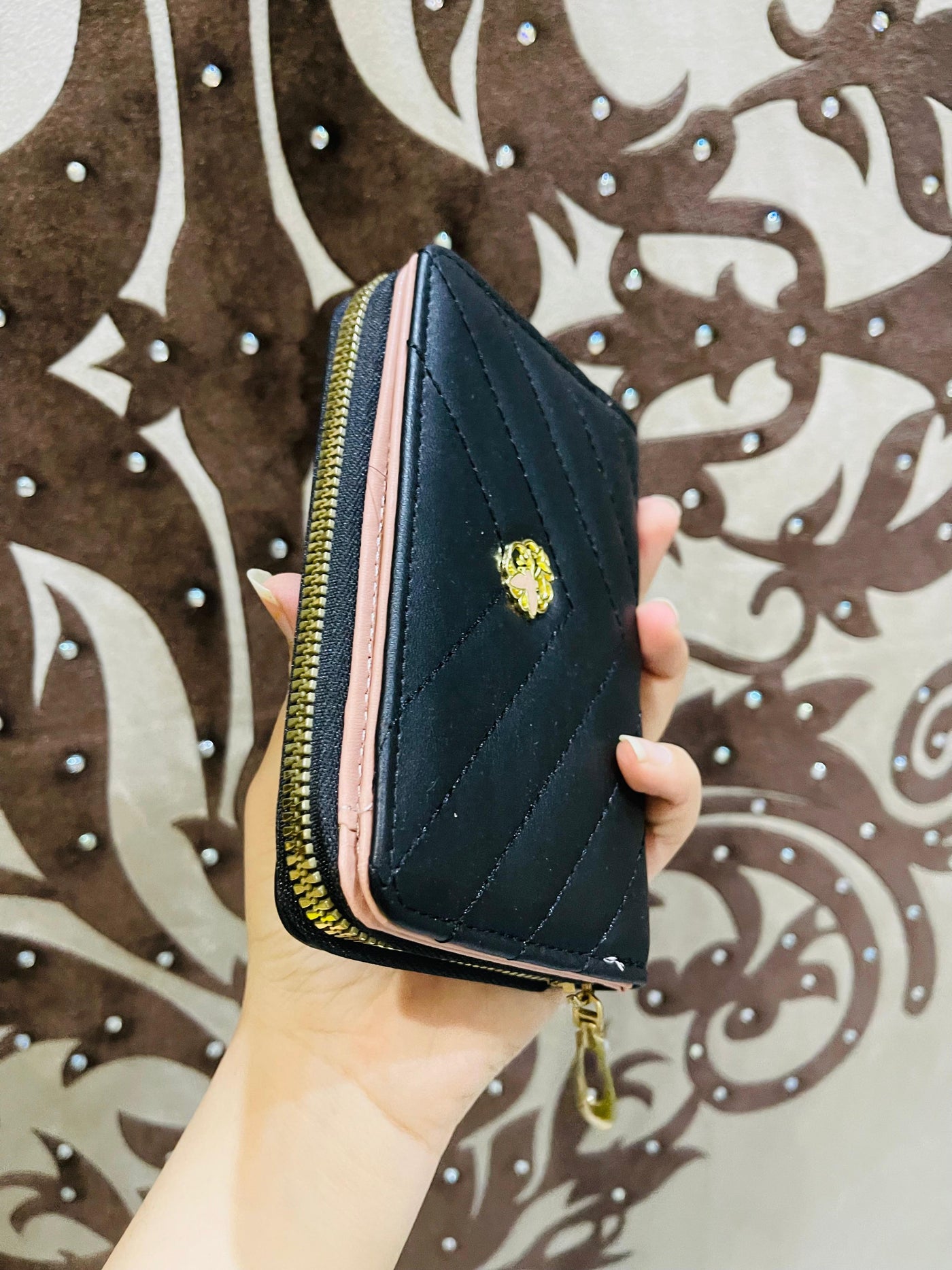 Mini trendy double folder handy bag or card holder