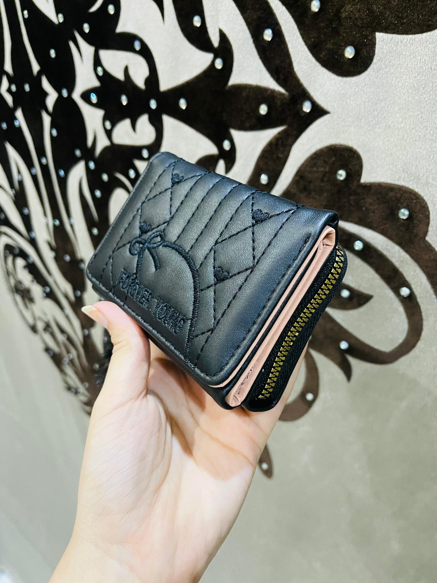 Mini trendy double folder handy bag or card holder