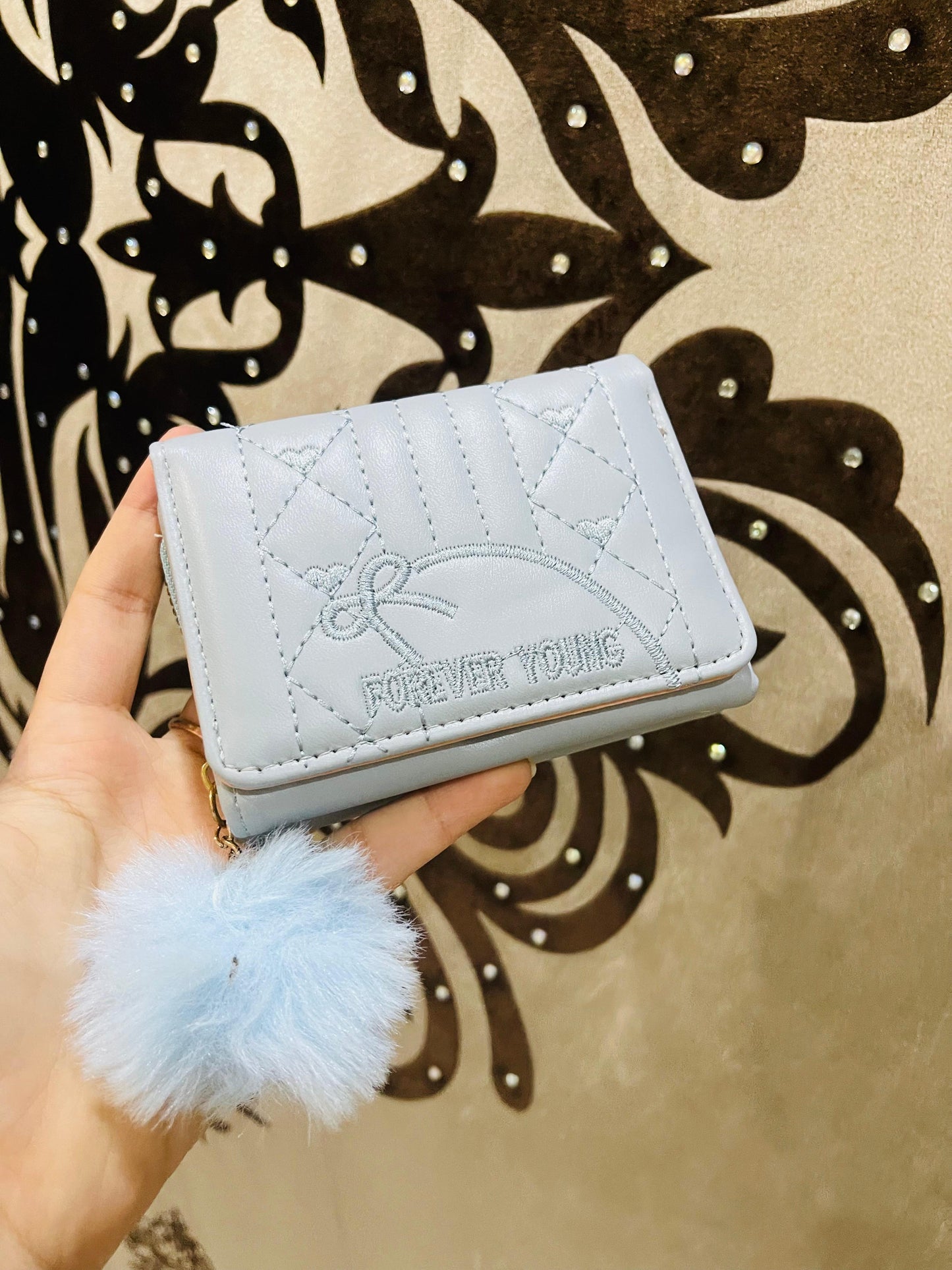Mini trendy double folder handy bag or card holder