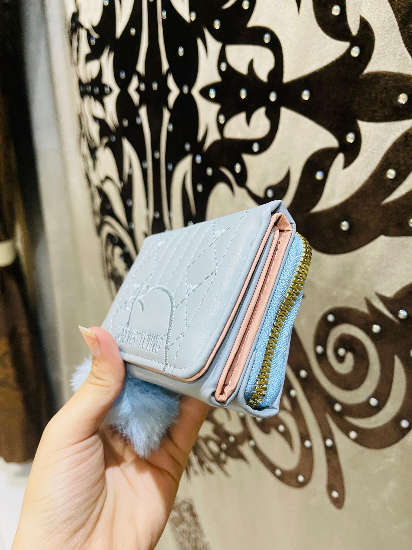 Mini trendy double folder handy bag or card holder