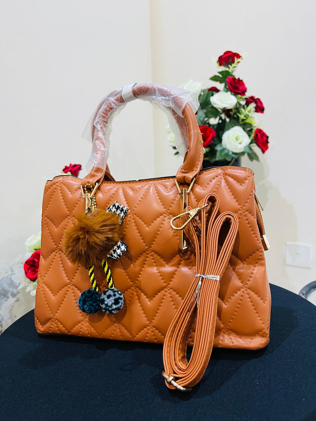 Brown  luxury hand bag