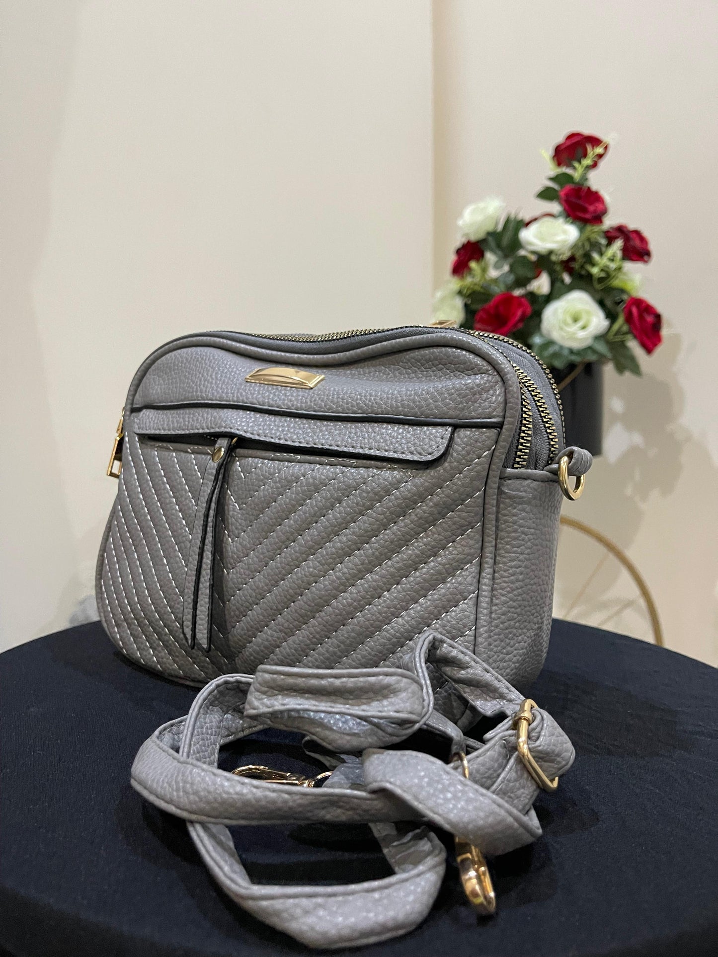 Shoulder Trendy Bag With Front Zip