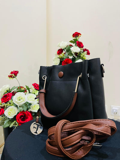 Black soft leather hand bag-original leather