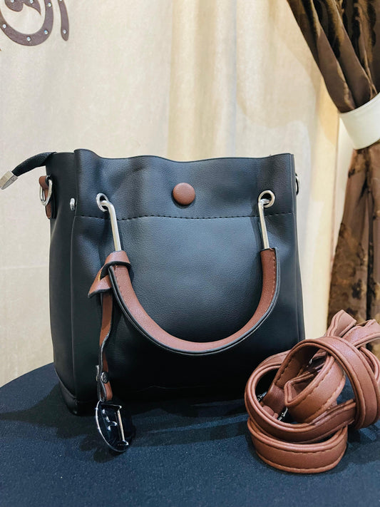 Black soft leather hand bag-original leather