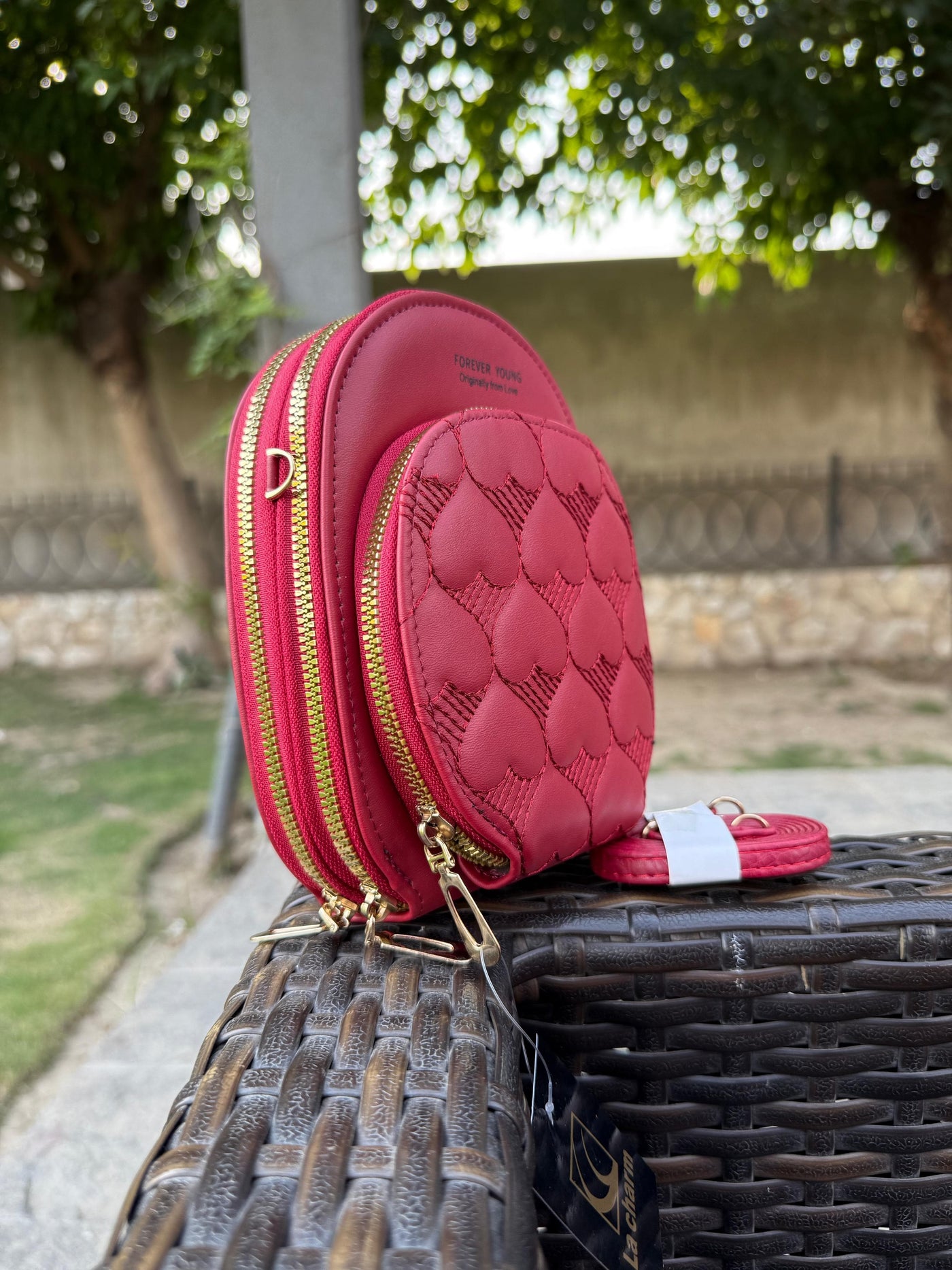 ladies red crossbody bag