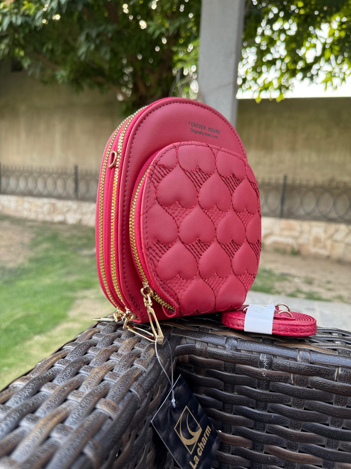 ladies red crossbody bag