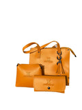 Leather Mustard  3ps Handbag